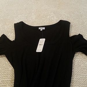 Cold shoulder knee length dress